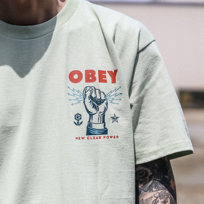 OBEY / NEW CLEAR POWER CLASSIC TEE (CUCUMBER)