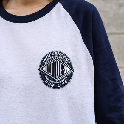INDEPENDENT / FOR LIFE CLUTCH 3/4 SLEEVE TEE (WHITE/NAVY)