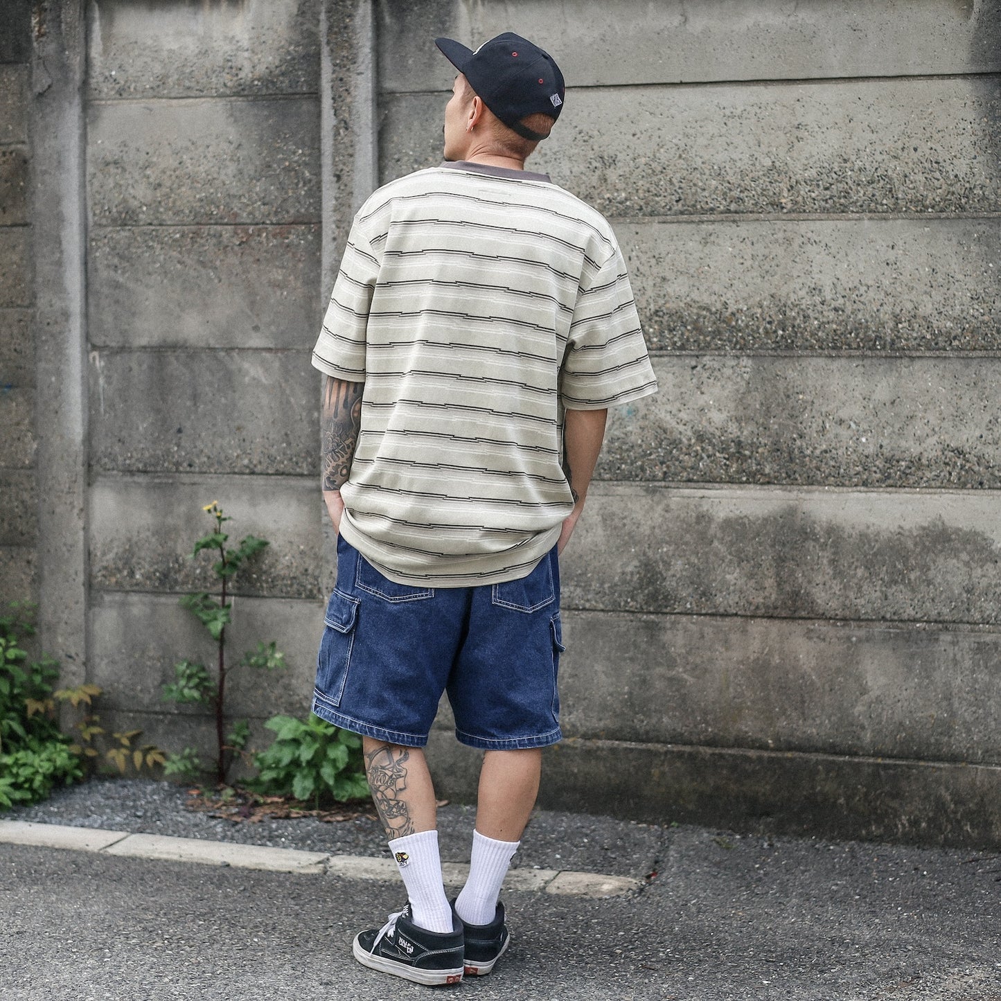 INDEPENDENT / WIRED S/S RINGER TEE (SAND STRIPE)