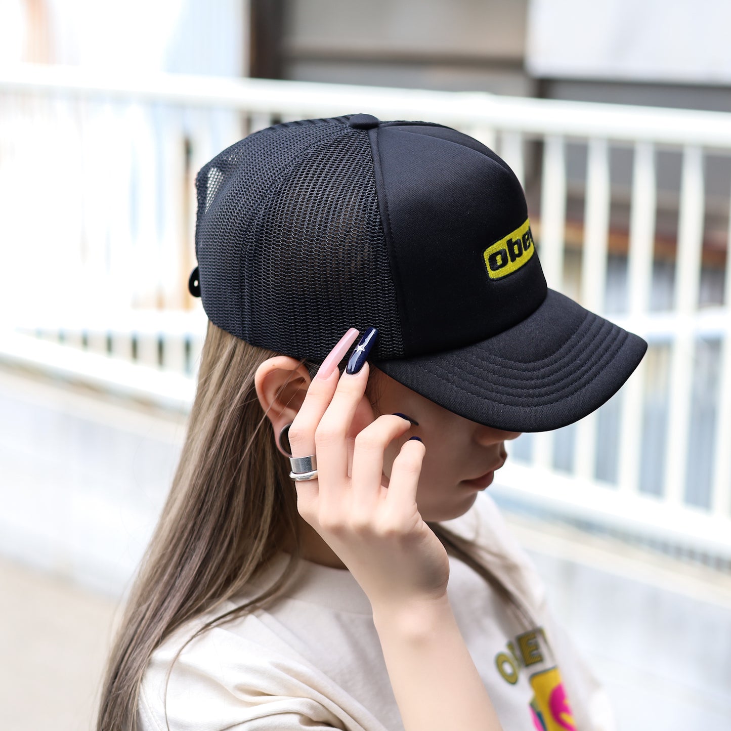 OBEY / DIRECT TRUCKER CAP (BLACK)