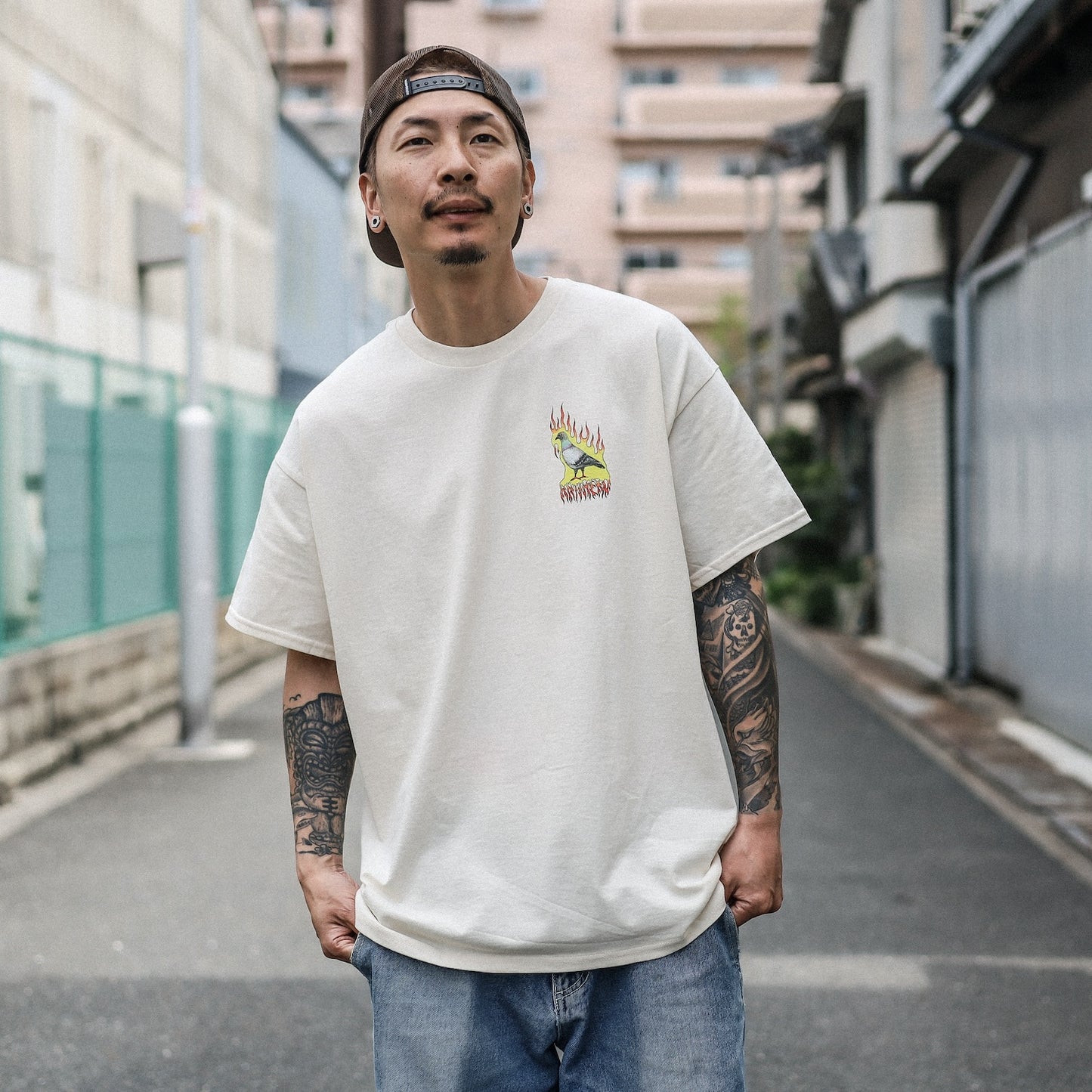 ANTIHERO / FLAME PIGEON S/S TEE (NATURAL)