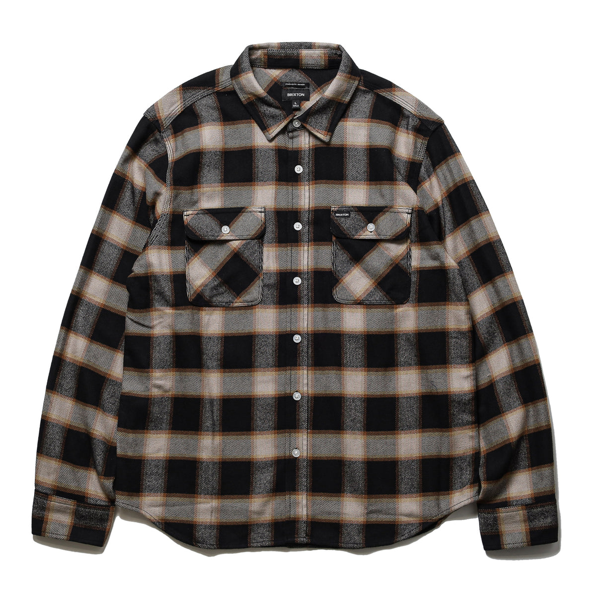 BRIXTON / BOWERY L/S FLANNEL (BLACK/CREAM)