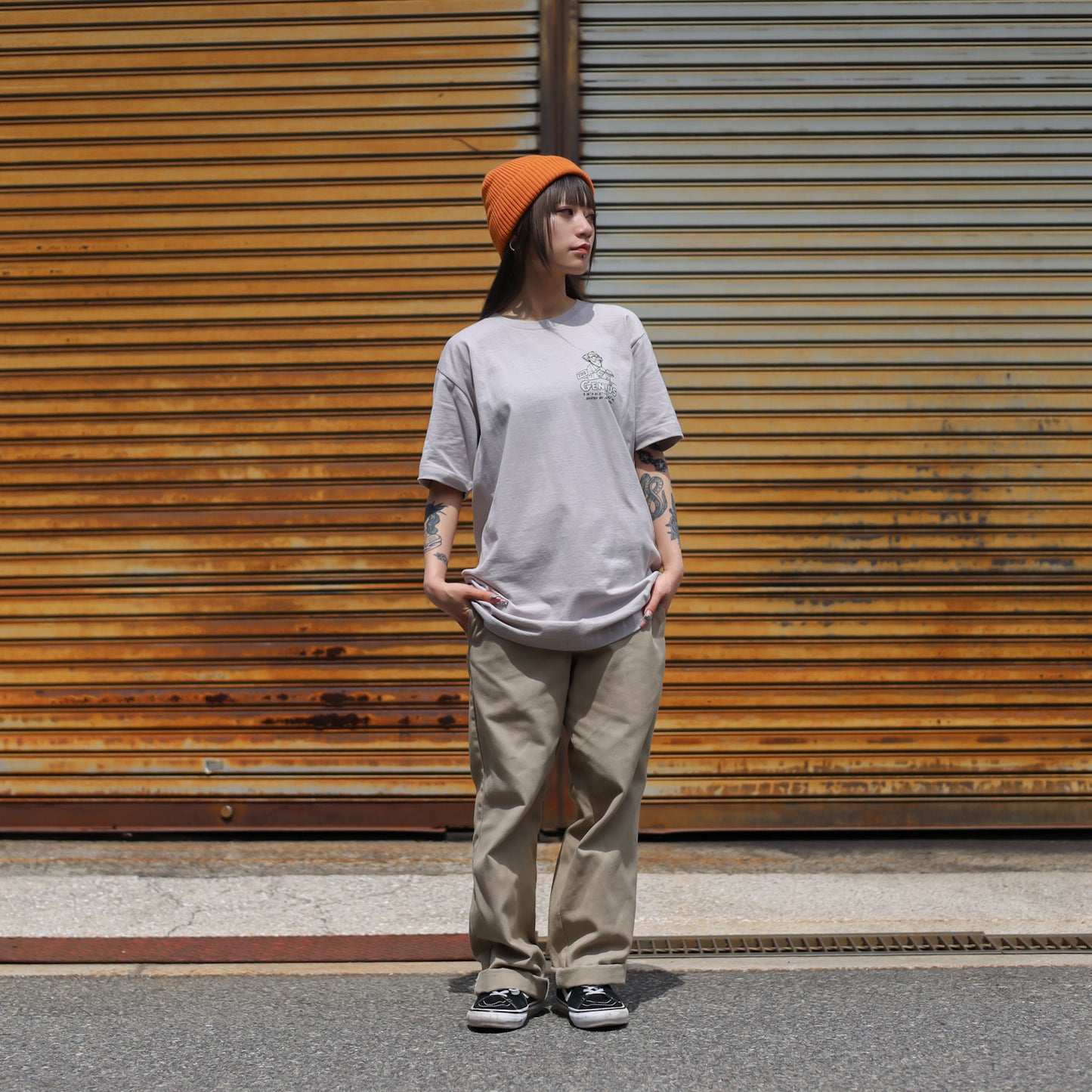 ANTIHERO / THE GENIUS S/S TEE (SILVER)