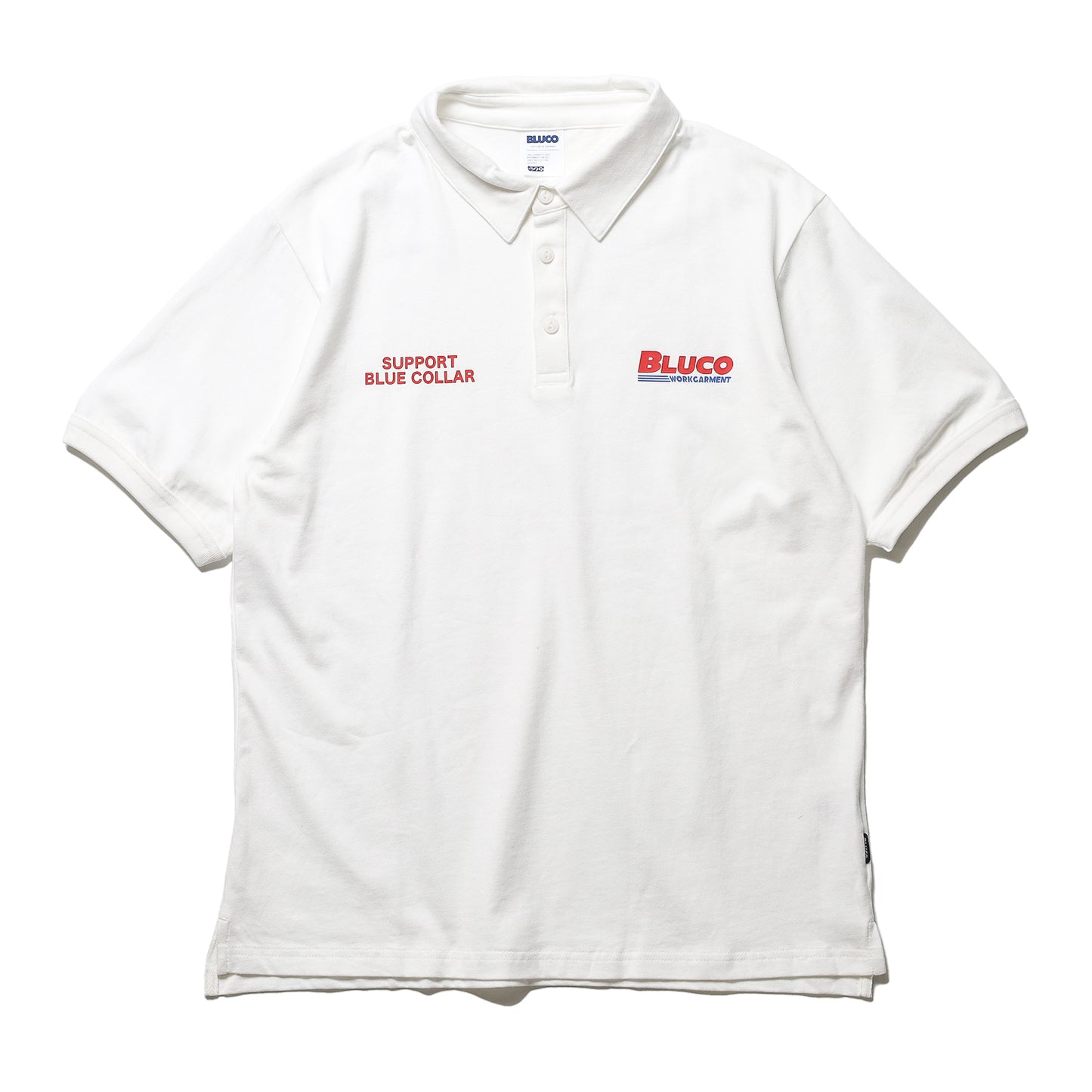 BLUCO / HEAVY DRY COTTON POLO NECK TEE -BWG- (WHITE)
