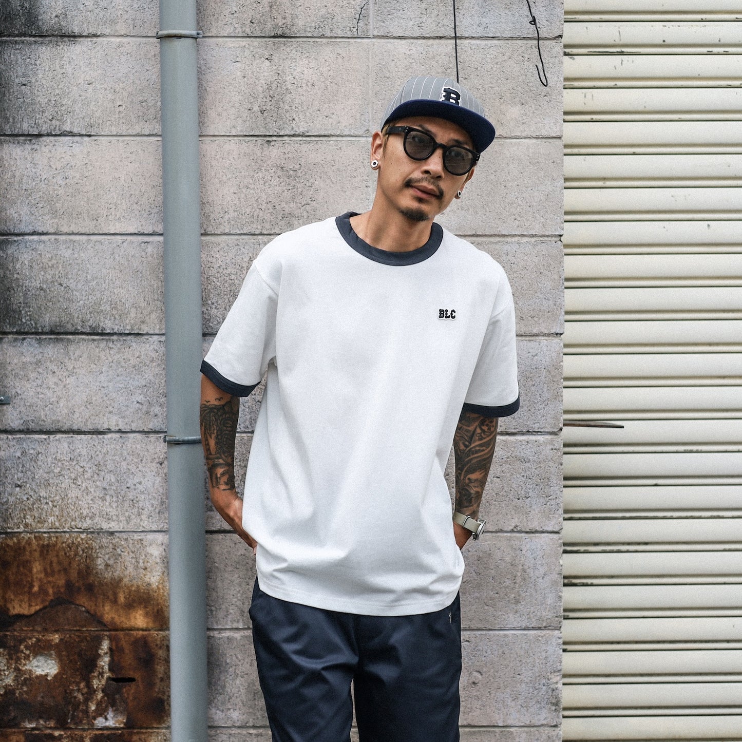 BLUCO / HEAVY DRY COTTON RINGER TEE -BLC- (WHITE)