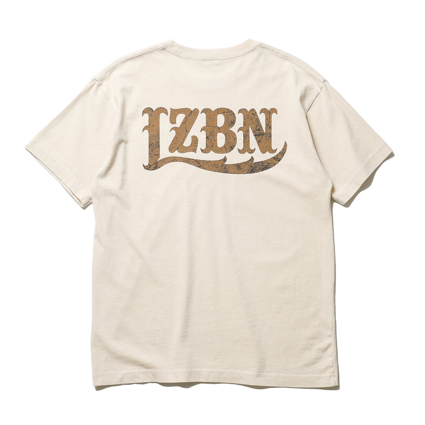 LZBN / STONE LZBN LOGO PIGMENT DYED TEE (NATURAL)