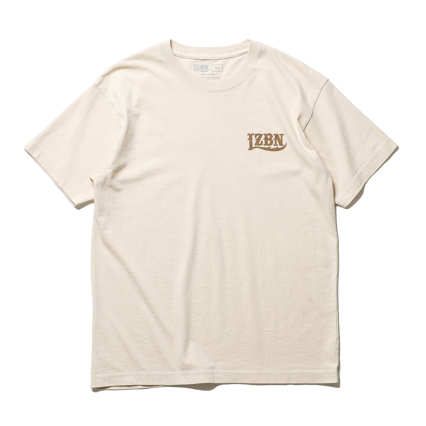 LZBN / STONE LZBN LOGO PIGMENT DYED TEE (NATURAL)
