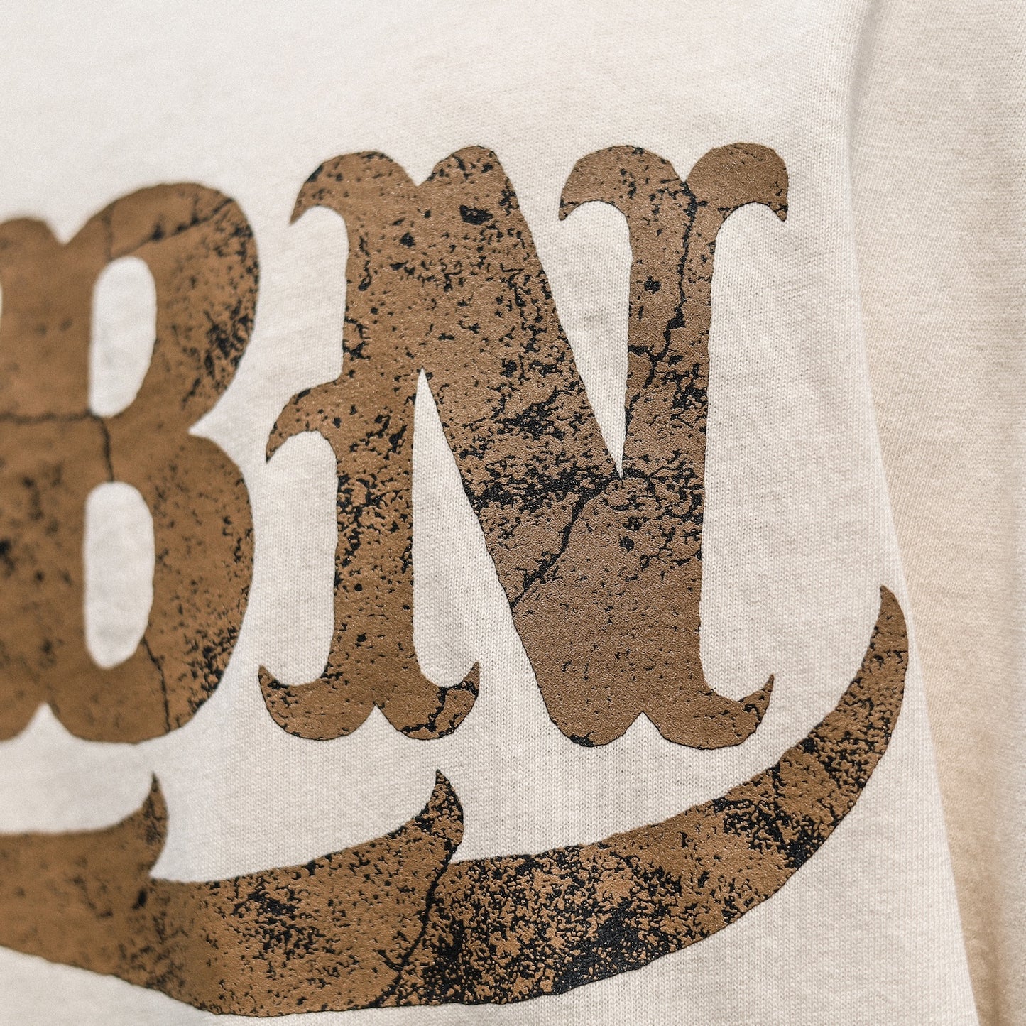 LZBN / STONE LZBN LOGO PIGMENT DYED TEE (NATURAL)