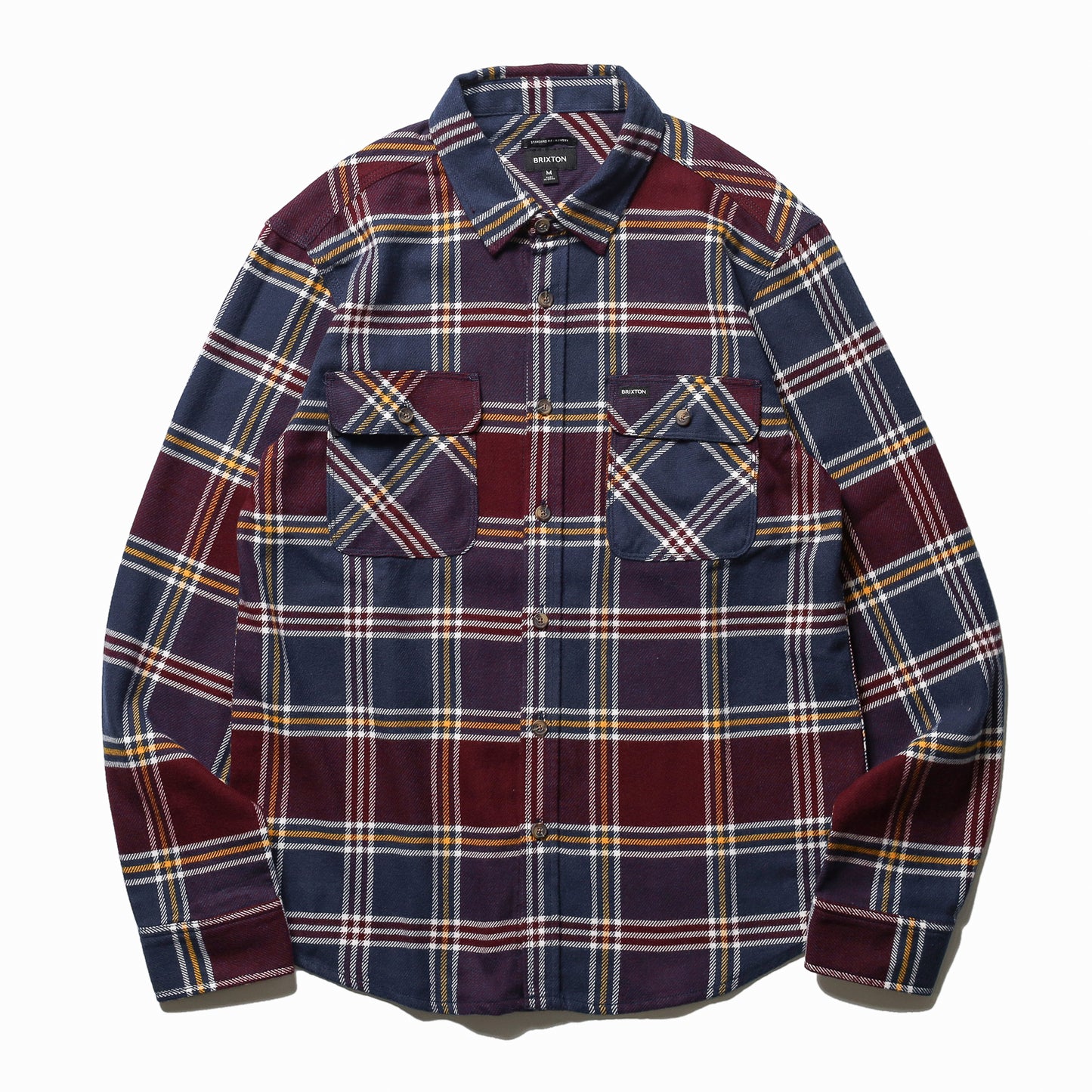 BRIXTON / BOWERY L/S FLANNEL (MOOD INDIGO/PORT/SAFFRON)