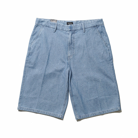BRIXTON / CHOICE CHINO BAGGY SHORT (LIGHT WASH DENIM HERRINGBONE)