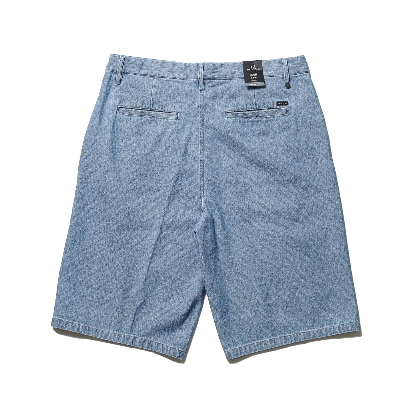BRIXTON / CHOICE CHINO BAGGY SHORT (LIGHT WASH DENIM HERRINGBONE)