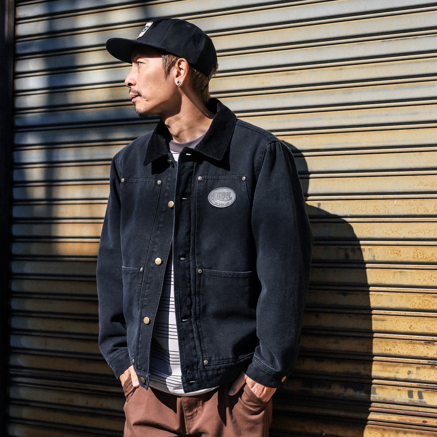 LZBN / OVAL LOGO PATCH CANVAS WORK JACKET (BLACK)