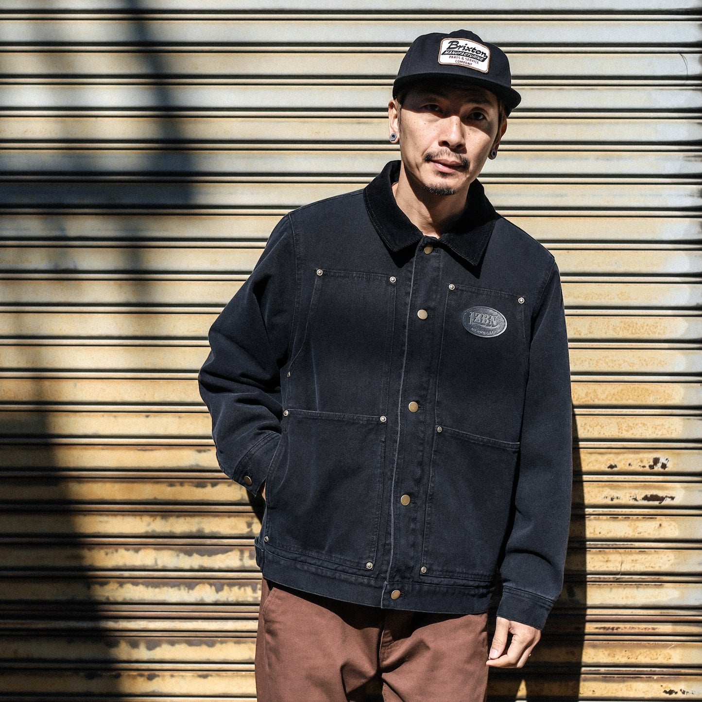 LZBN / OVAL LOGO PATCH CANVAS WORK JACKET (BLACK)