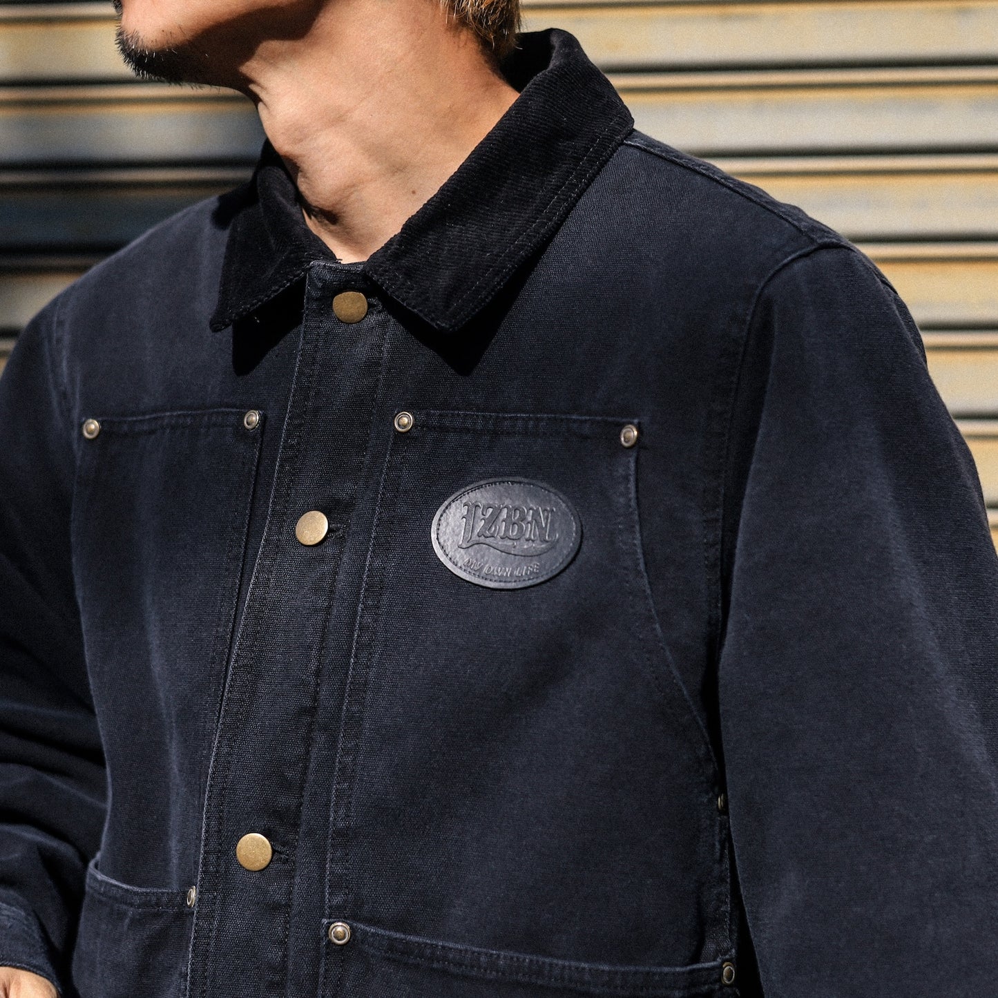 LZBN / OVAL LOGO PATCH CANVAS WORK JACKET (BLACK)