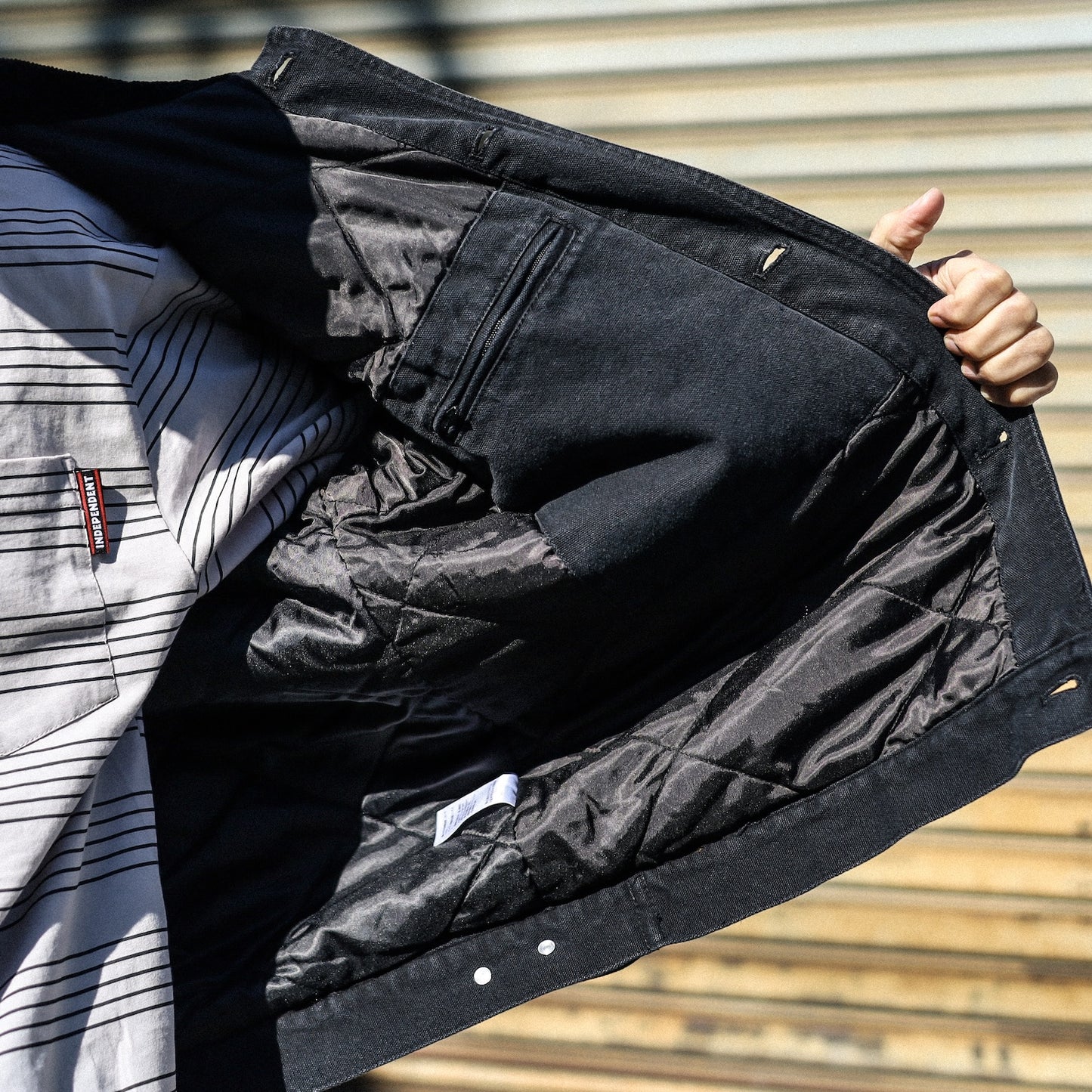 LZBN / OVAL LOGO PATCH CANVAS WORK JACKET (BLACK)