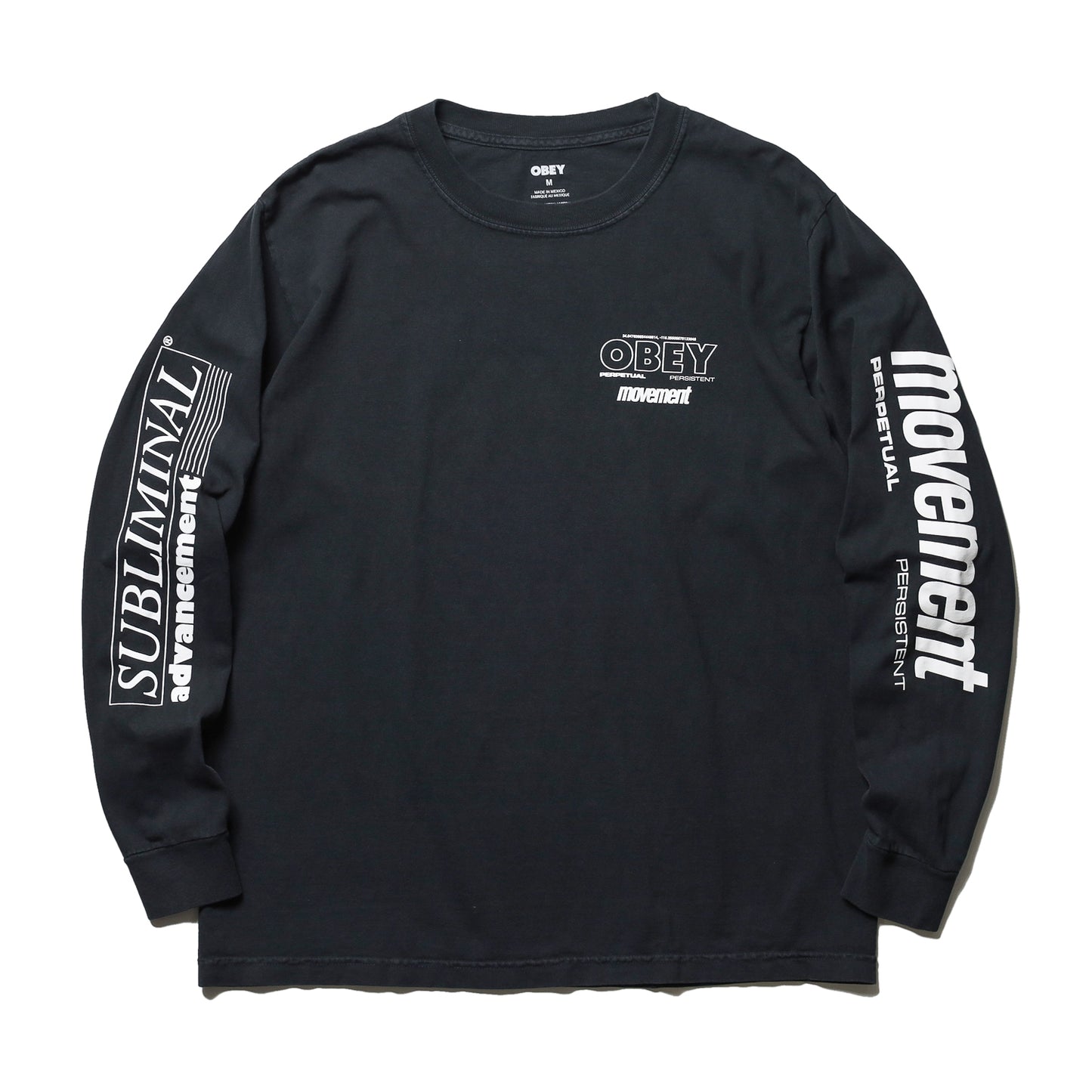 OBEY / PERSISTENT MOVEMENT PIGMENT BOX L/S TEE (PIGMENT TRUE VINTAGE BLACK)