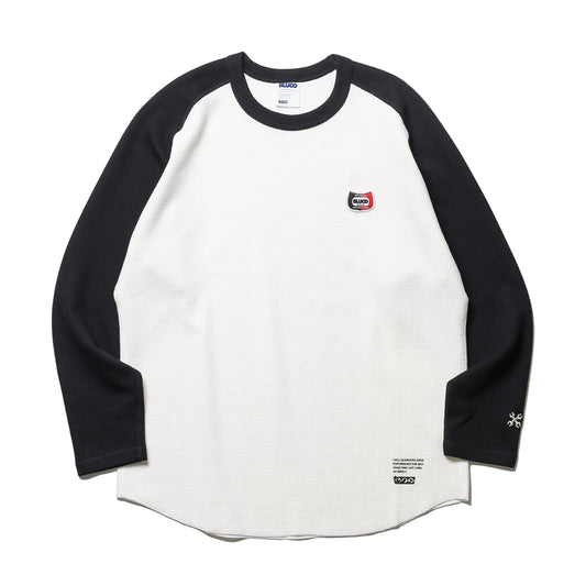 BLUCO / RAGLAN THERMAL SHIRT -CHAMP- (WHITE-BLACK)