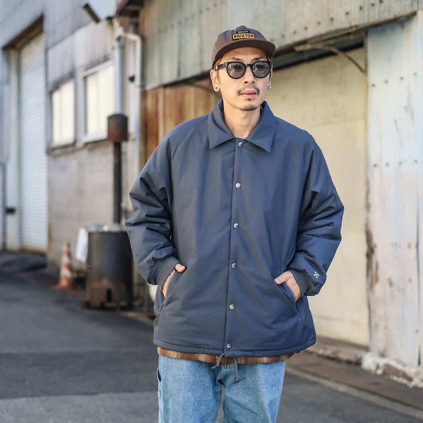 BLUCO / T/C COACH JACKET -QUILTING LINING- (CHARCOAL)