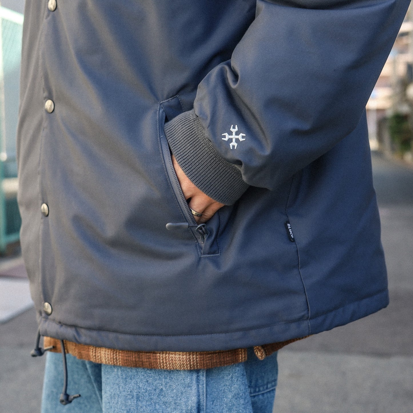 BLUCO / T/C COACH JACKET -QUILTING LINING- (CHARCOAL)