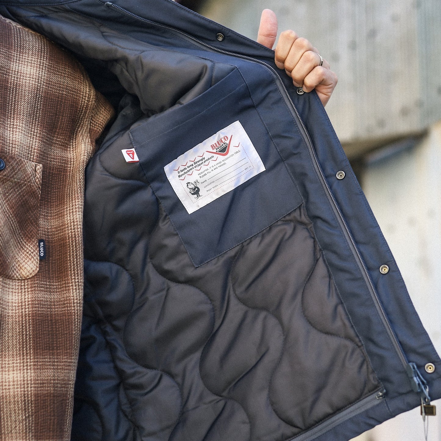 BLUCO / T/C COACH JACKET -QUILTING LINING- (CHARCOAL)