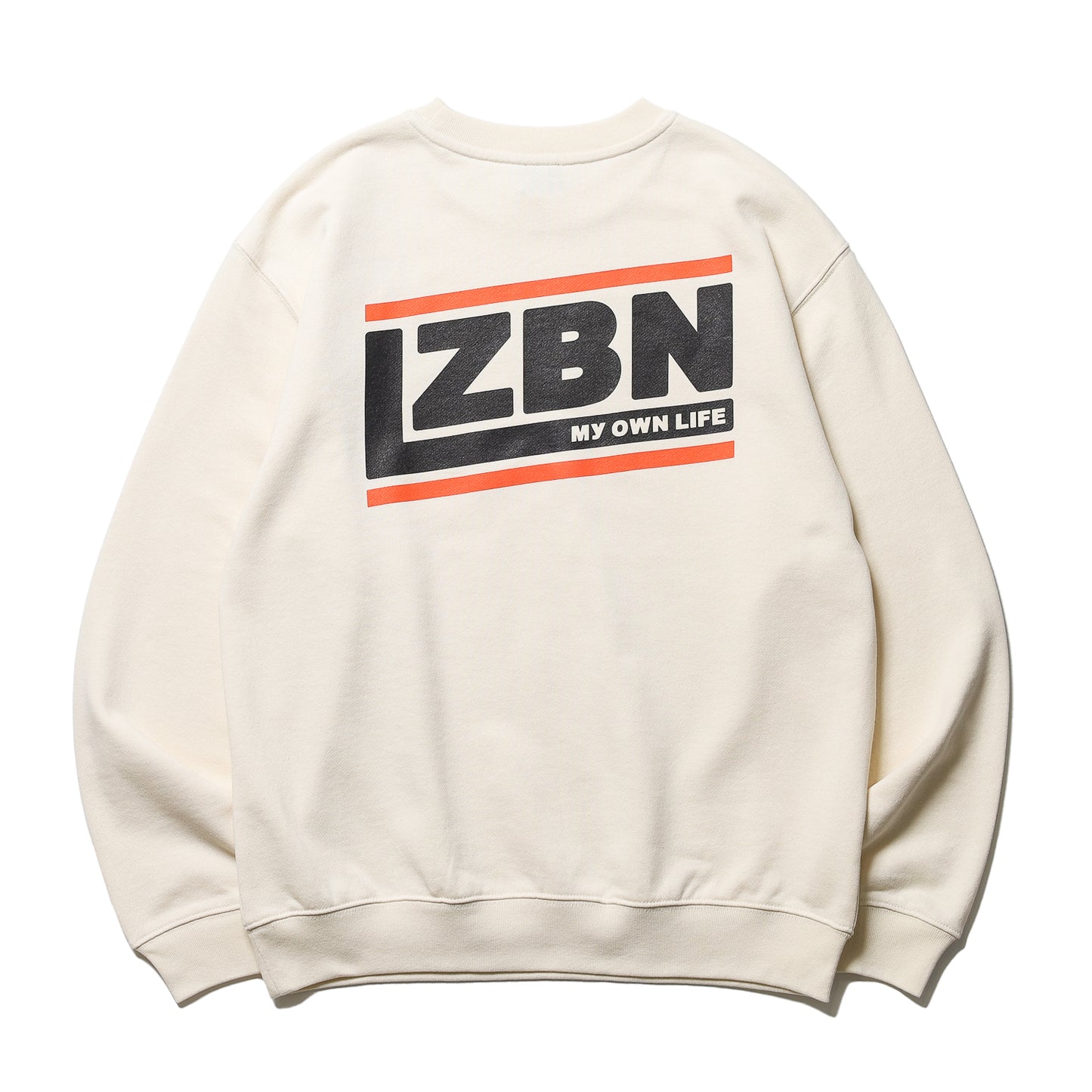 LZBN / SLANT LOGO LIGHTWEIGHT CREWNECK SWEAT (NATURAL)