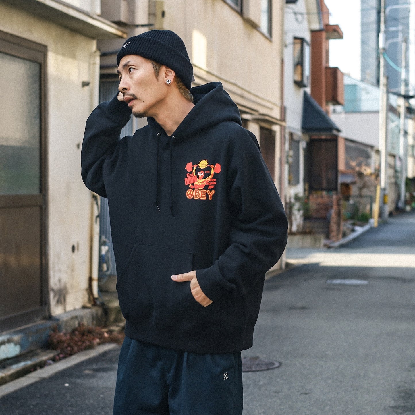 OBEY / LIVE AGAIN NOW HOODIE (BLACK)