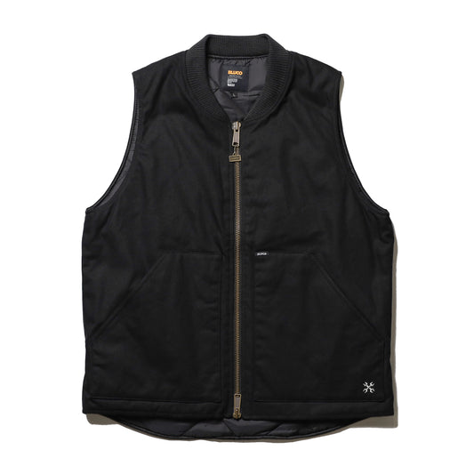 BLUCO / RIB COLLAR DUCK VEST (BLACK)