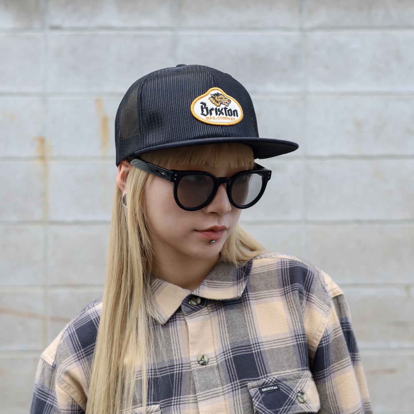 BRIXTON / CANINE MP FULL MESH CAP (BLACK/BLACK)