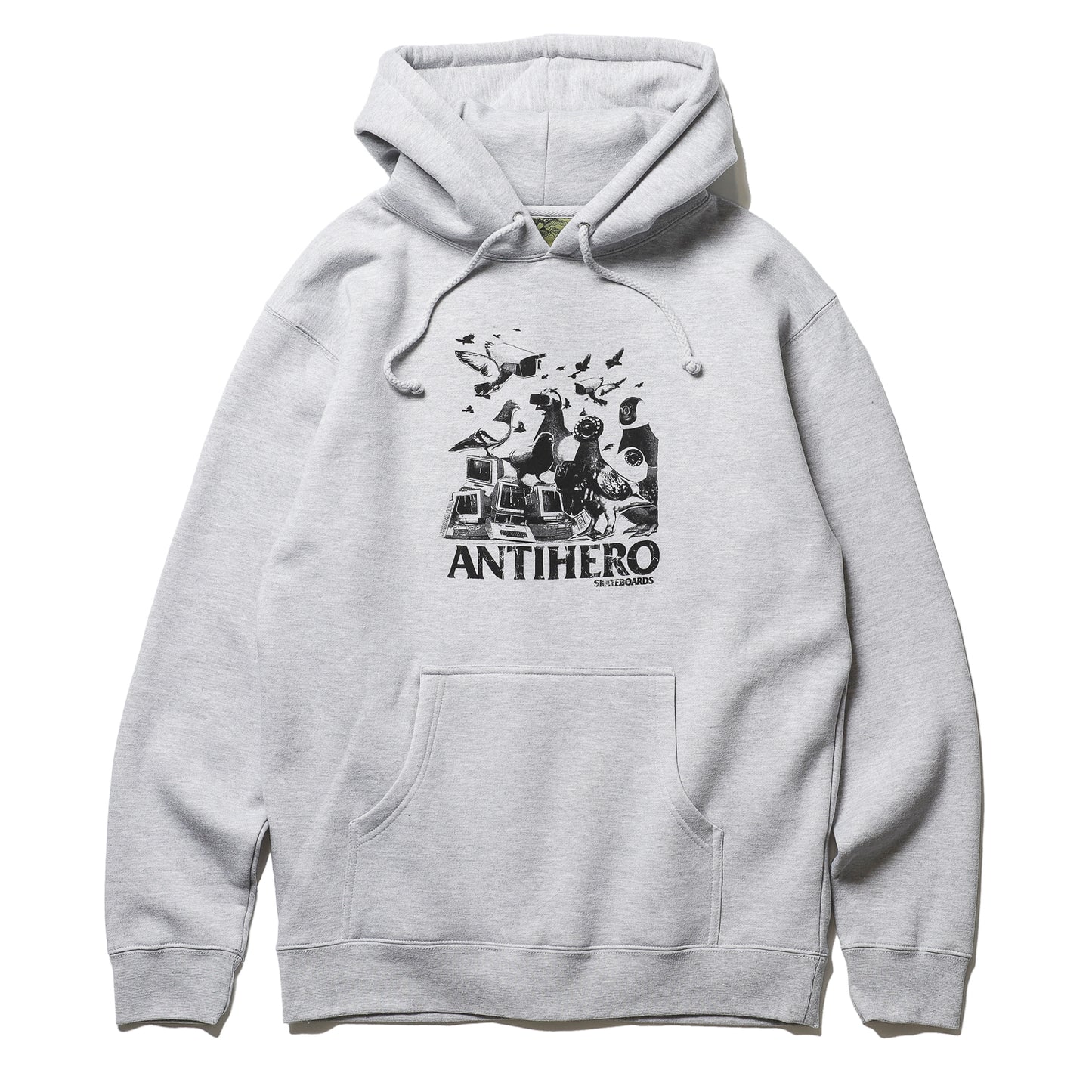 ANTIHERO / PIGEON INTELLIGENCE PULLOVER HOODIE (GREY HEATHER)