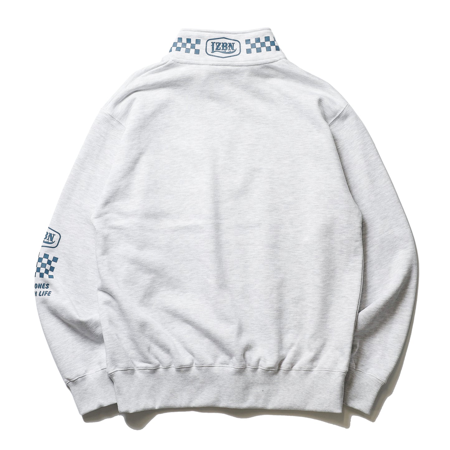 LZBN / HEXAGON & CHECKER HALF ZIP SWEAT (ASH)