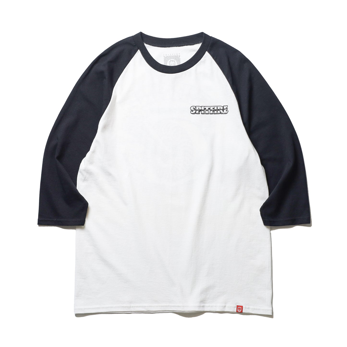 SPITFIRE / BURNOUT 3/4 TEE (WHITE/BLACK)