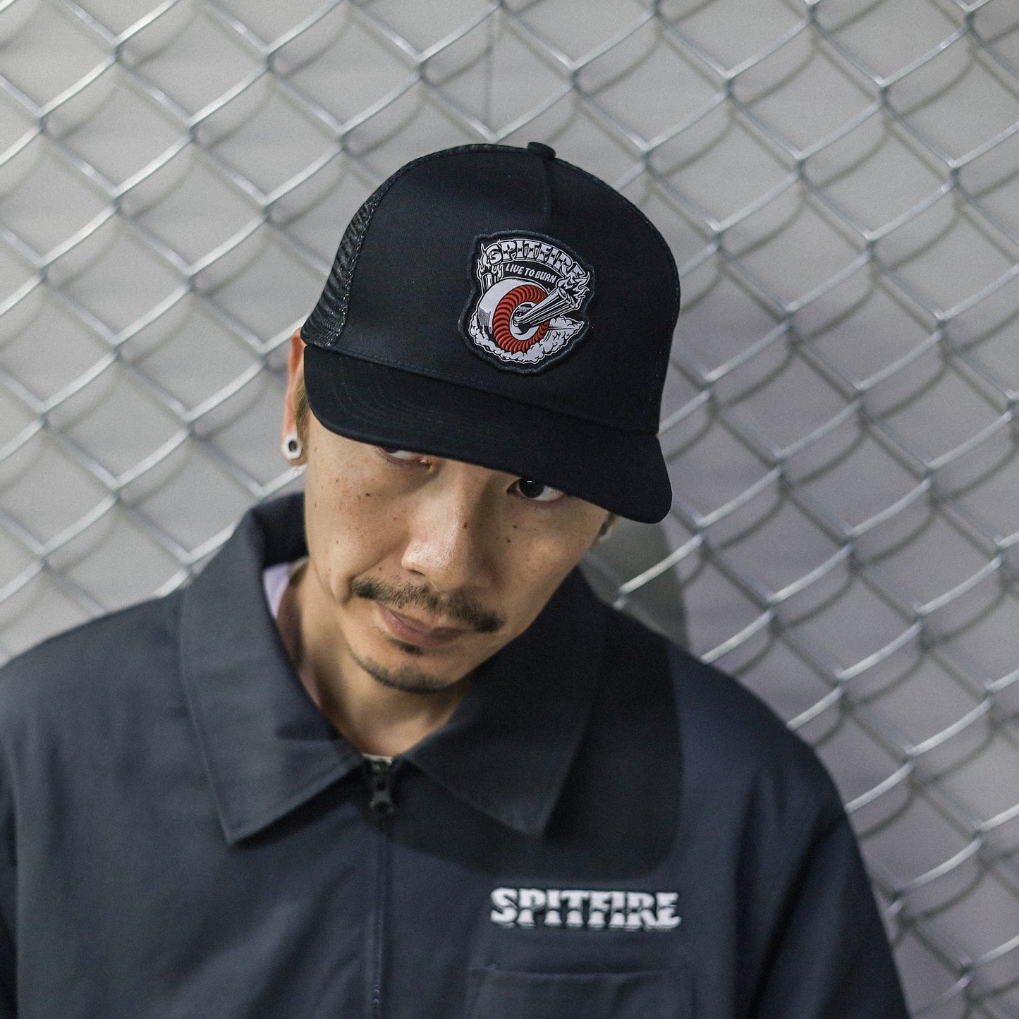 SPITFIRE / BURNOUT SNAPBACK CAP (BLACK/WHITE/RED)