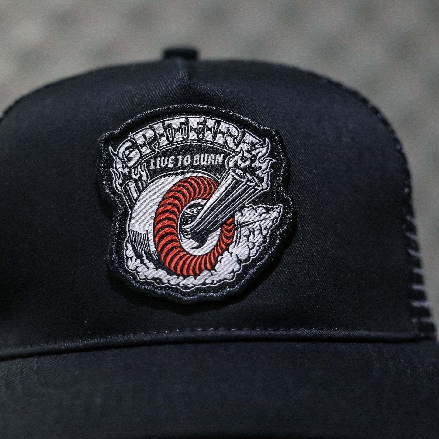 SPITFIRE / BURNOUT SNAPBACK CAP (BLACK/WHITE/RED)