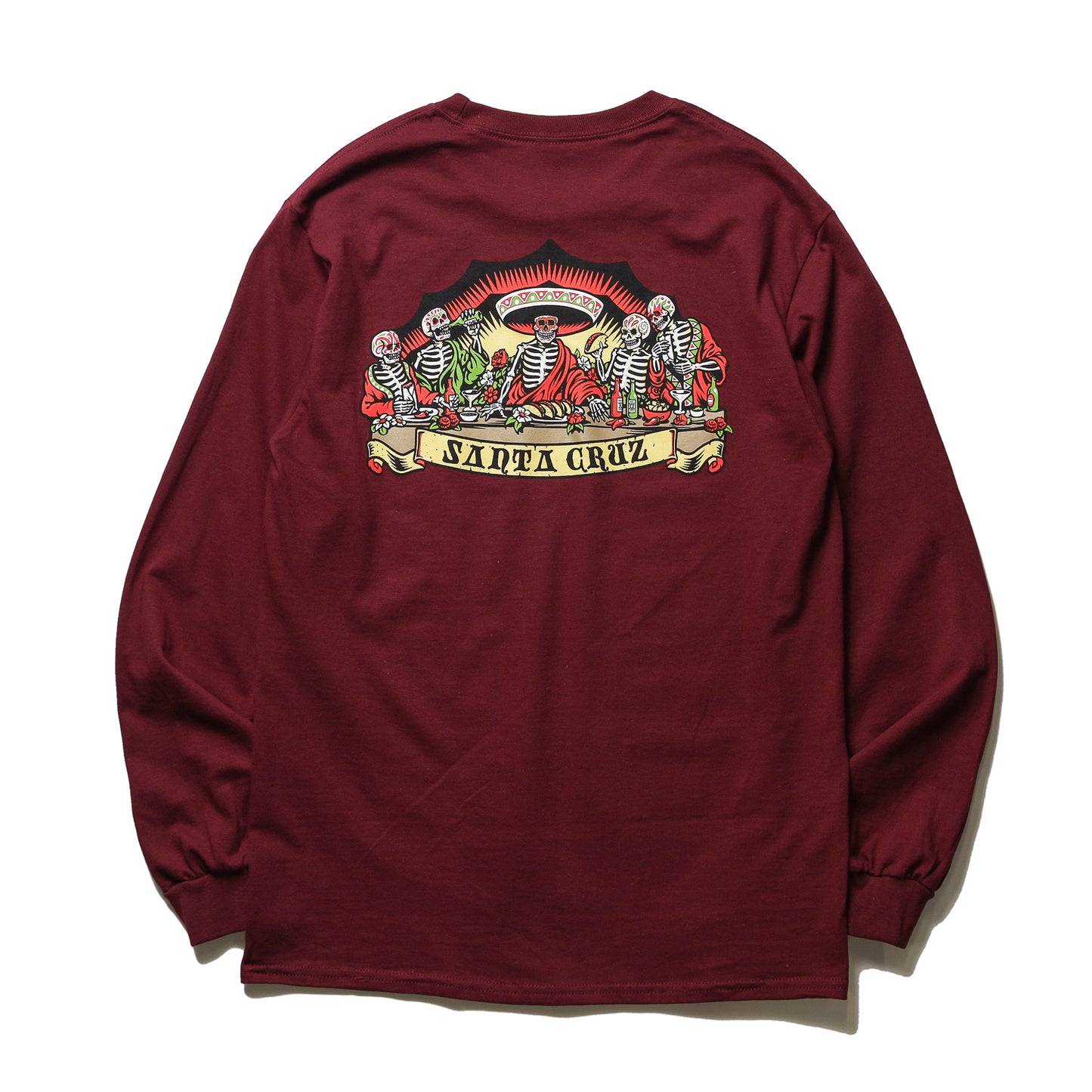 SANTA CRUZ / GUZMAN DEAD DINERS L/S TEE (MAROON)