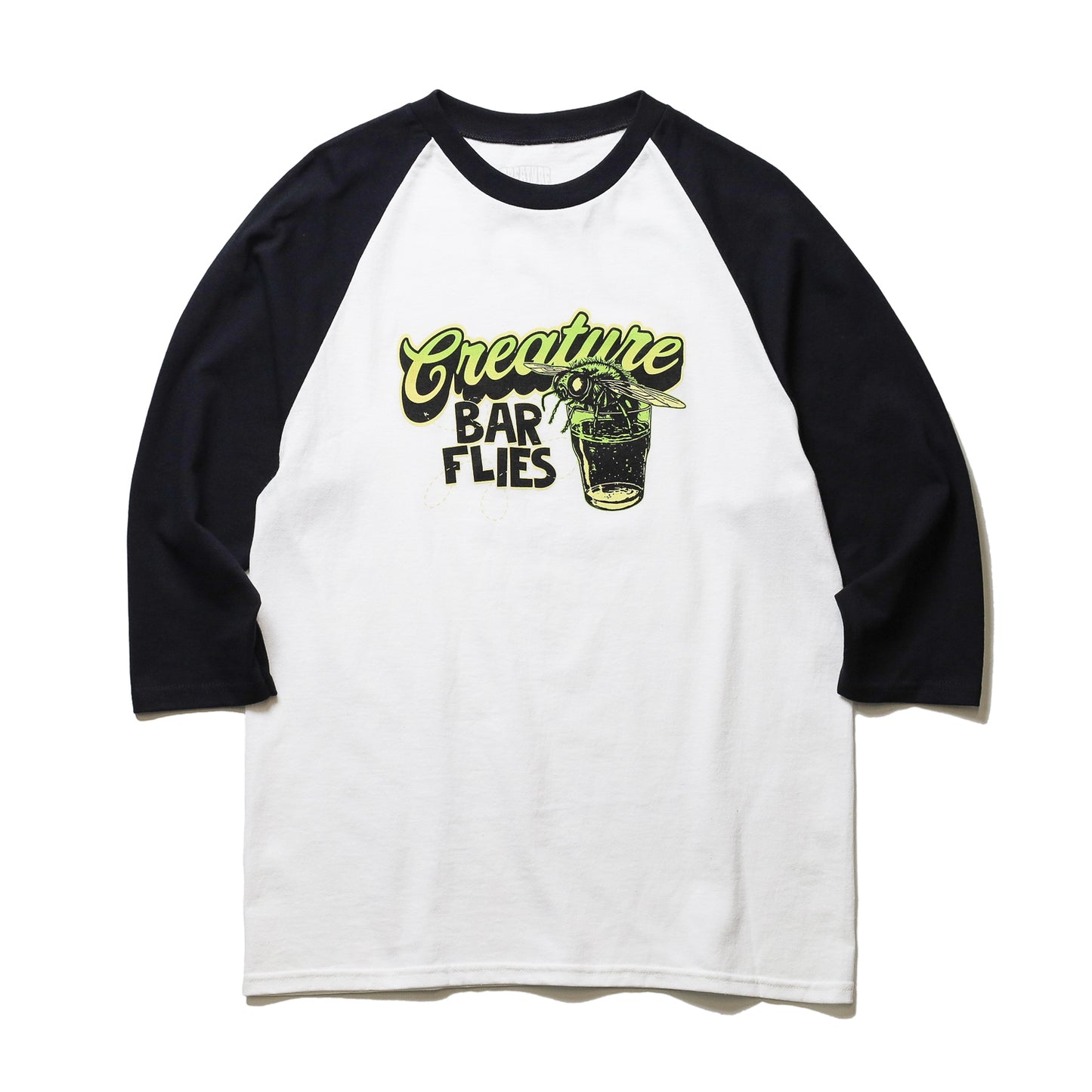 CREATURE / BARFLY 3/4 TEE (WHITE/BLACK)