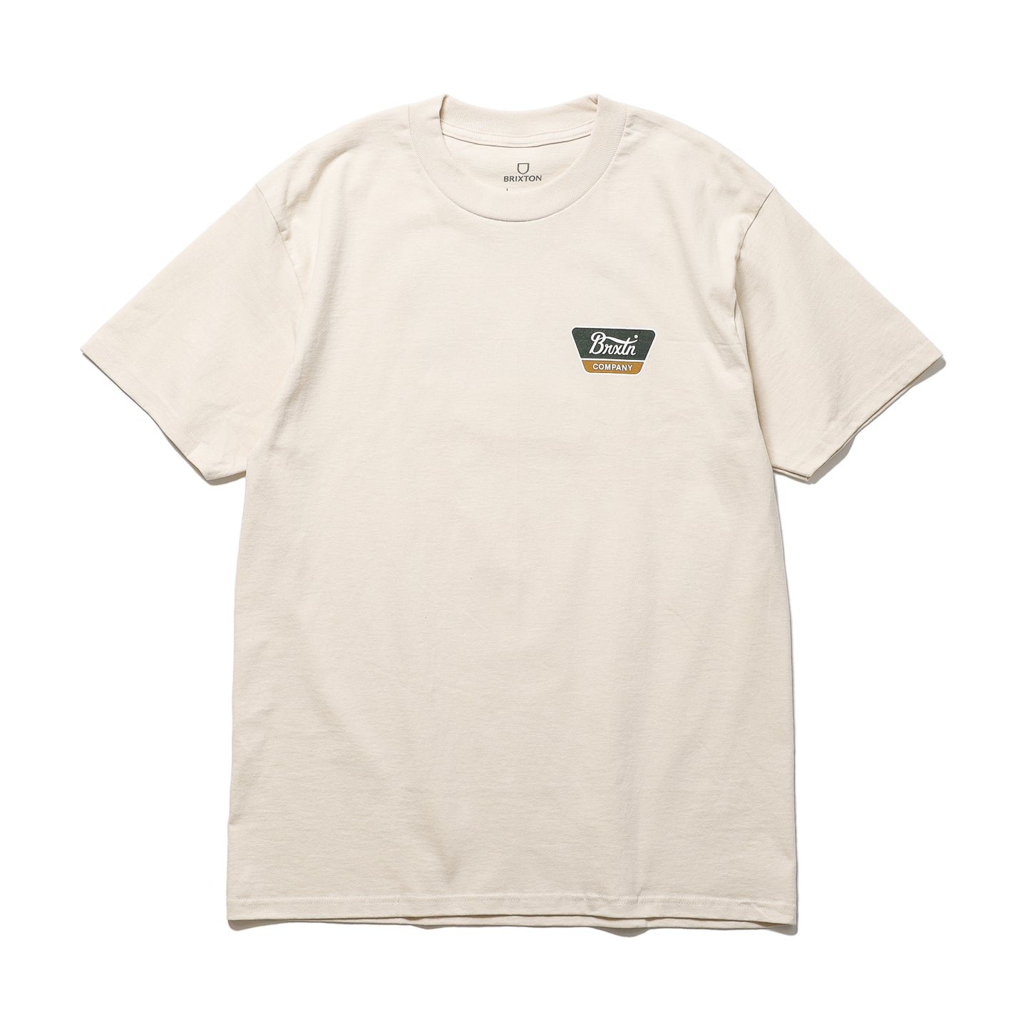 BRIXTON / LINWOOD S/S STD (CREAM/DARK GREEN/METAL BRONZE)