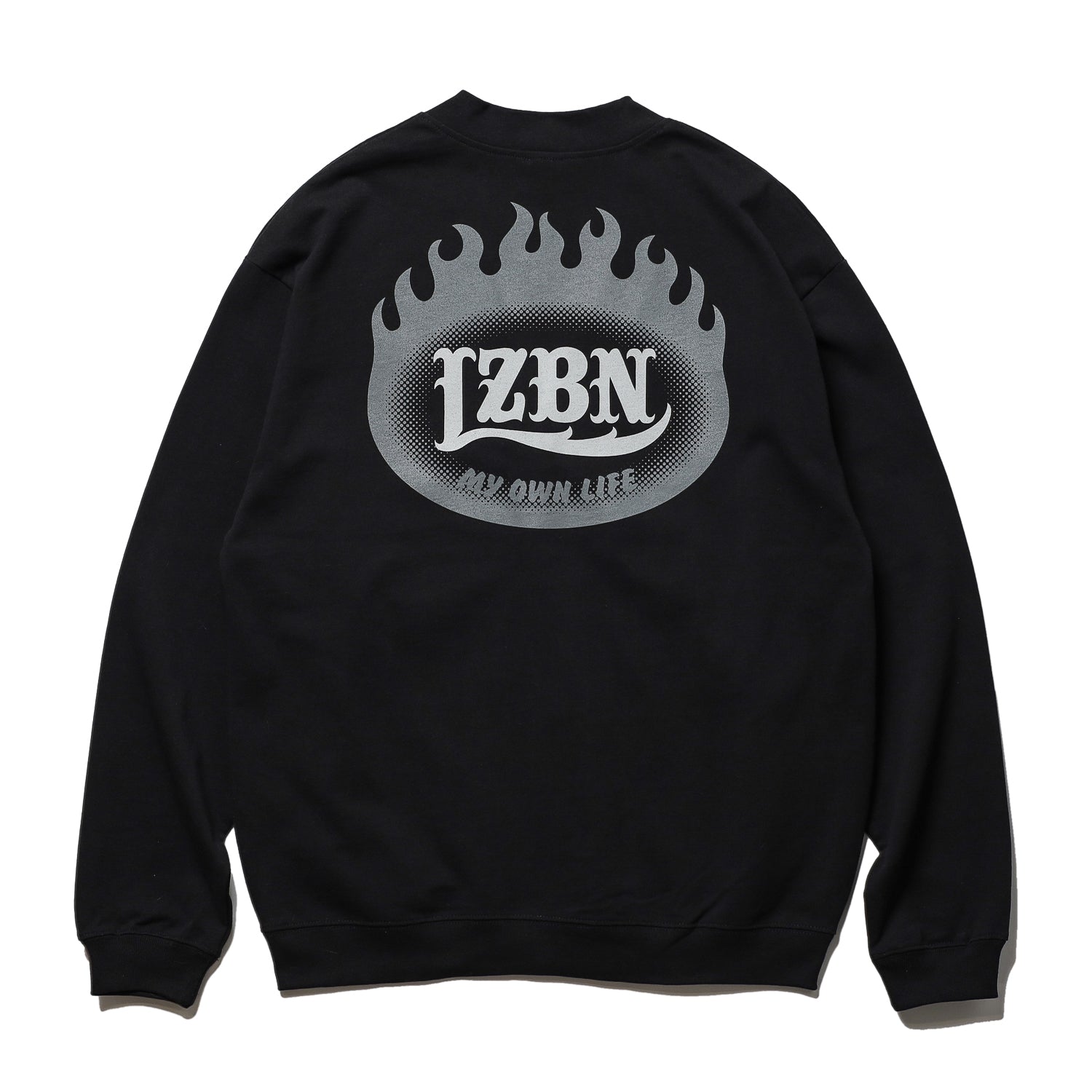 LZBN / FLAME OVAL LOGO JERSEY CARDIGAN (BLACK) – Feelin'