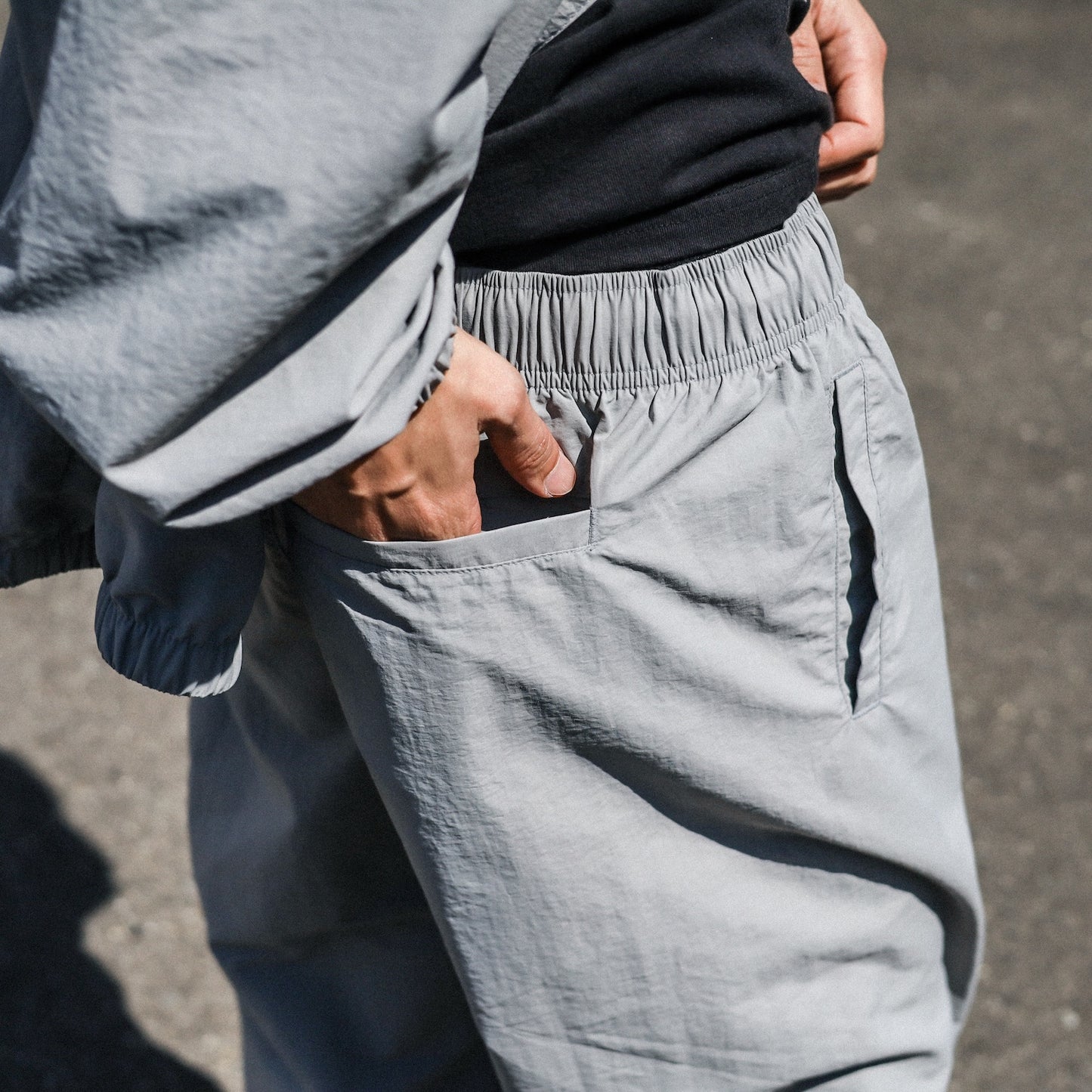 LZBN / HEXAGON & CHECKER NYLON PANT (GREY)