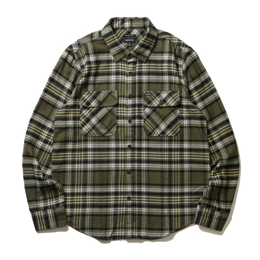 BRIXTON / BOWERY L/S FLANNEL SHIRT (IVY GREEN/OLIVE SURPLUS/BLACK)