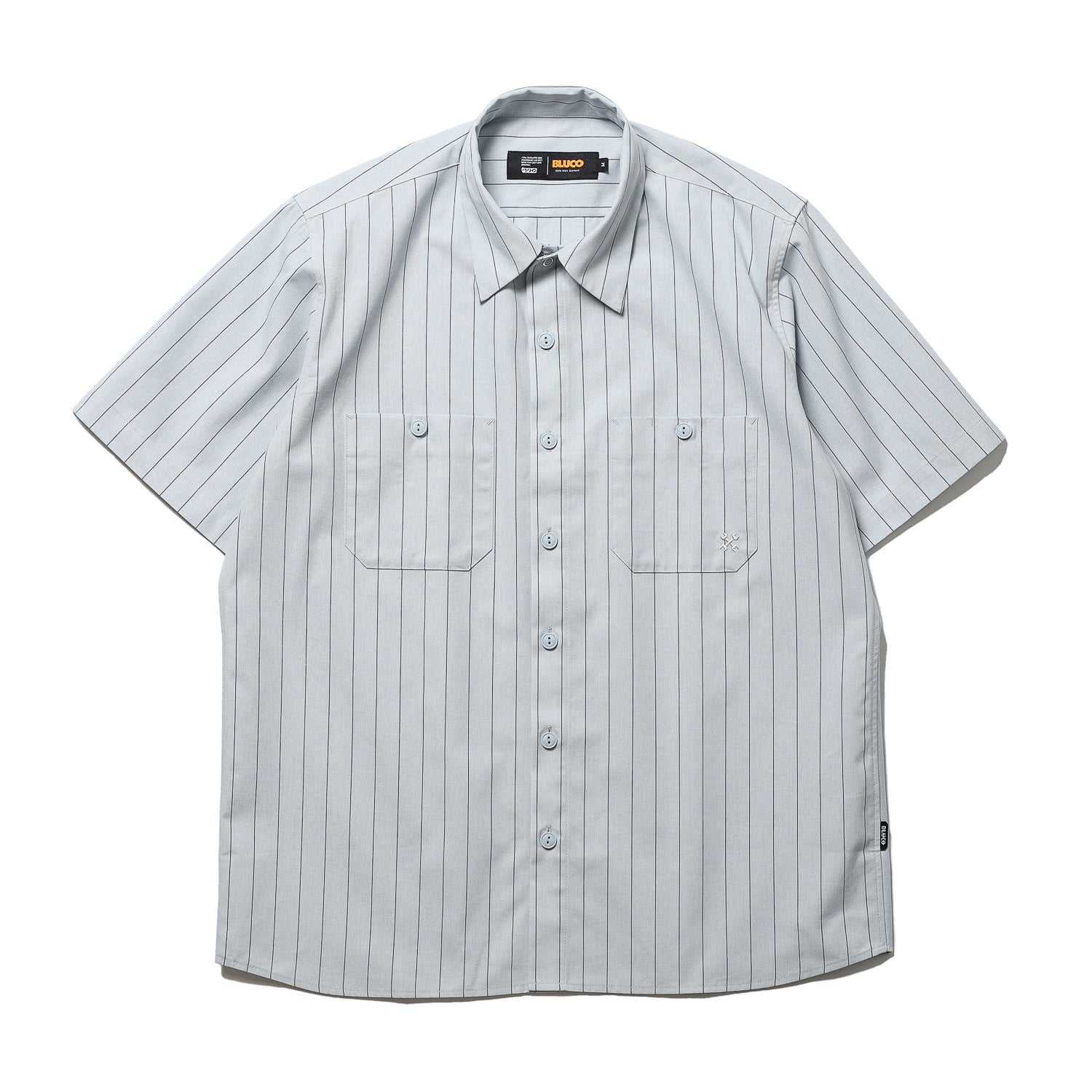 美品 Bluco Work Garment ストライプ ヒッコリー 半袖シャツ BLUCO / STANDARD WORK SHIRT S/S -STRIPE- (SAX) – Feelin'