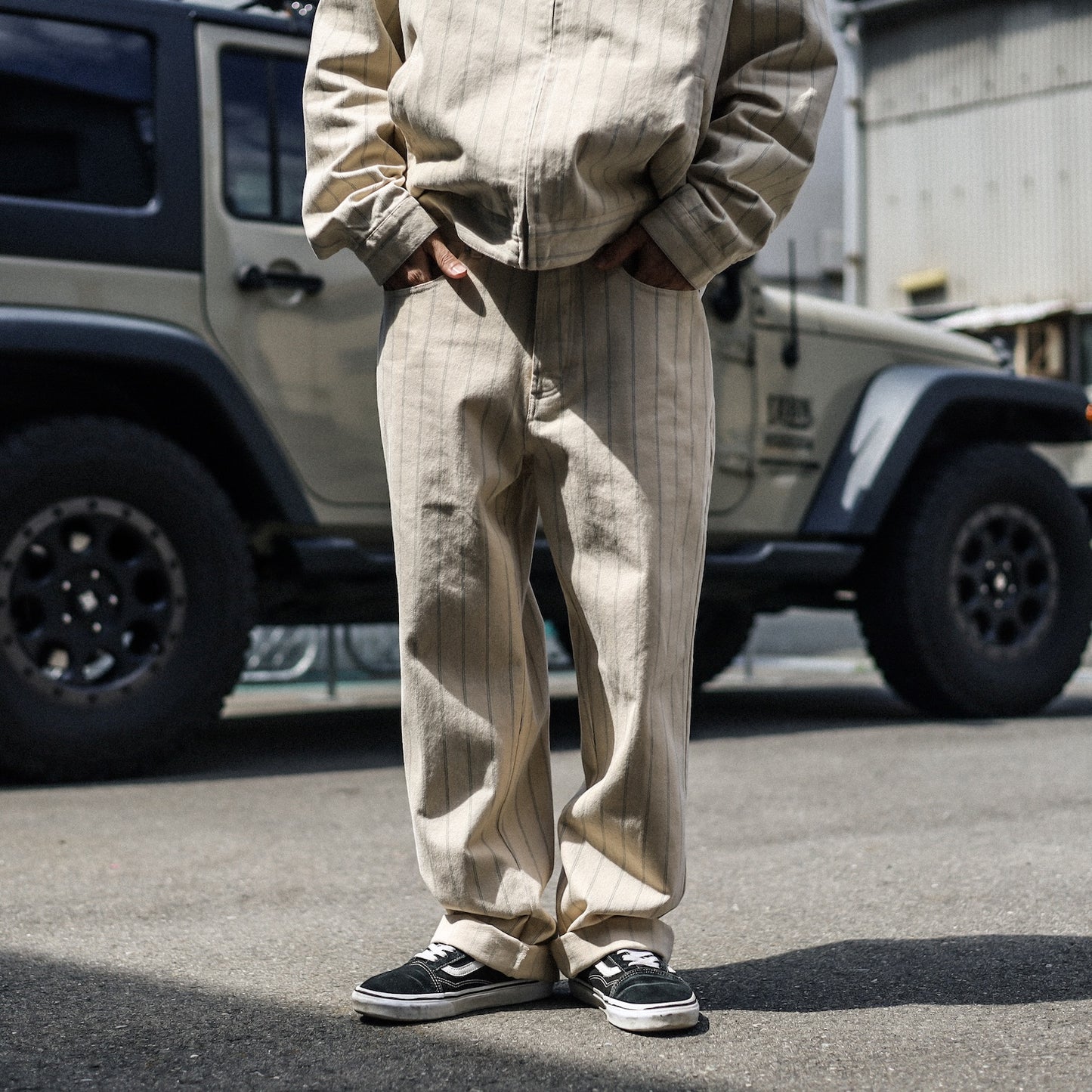OBEY / CLASSIC BAGGY STRIPE DENIM PANT (PELICAN MULTI)