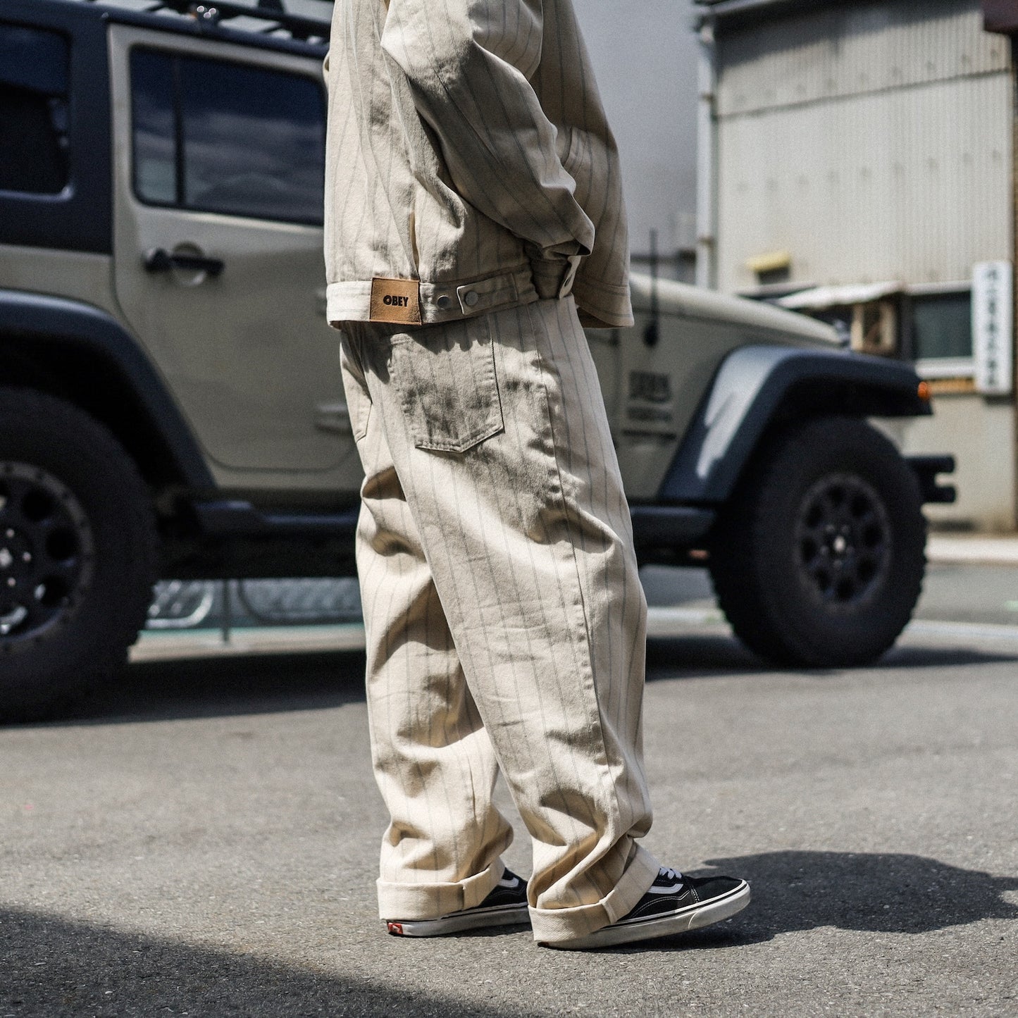 OBEY / CLASSIC BAGGY STRIPE DENIM PANT (PELICAN MULTI)