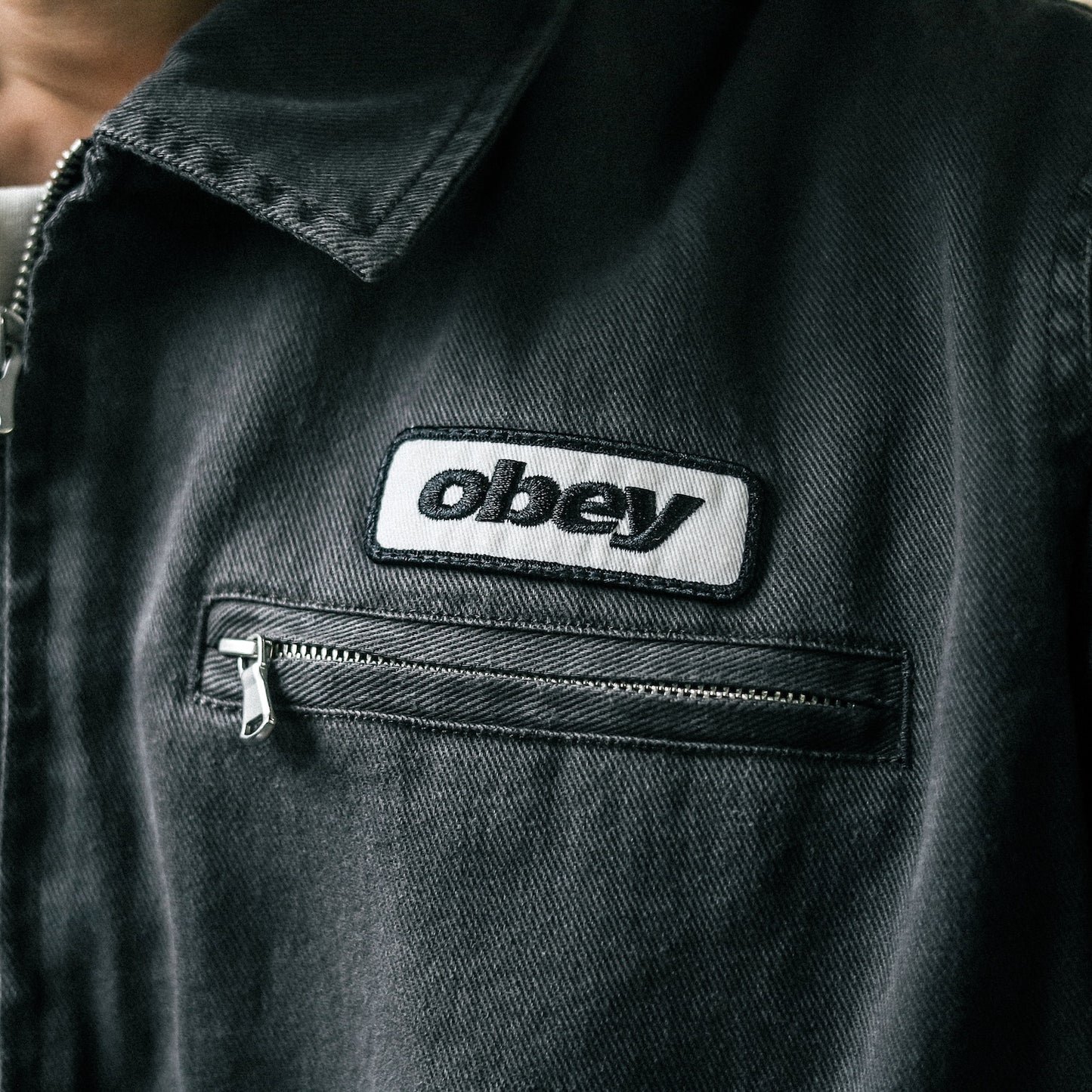 OBEY / OBEY WALTER WORK JACKET (BLACK FADED WASH)