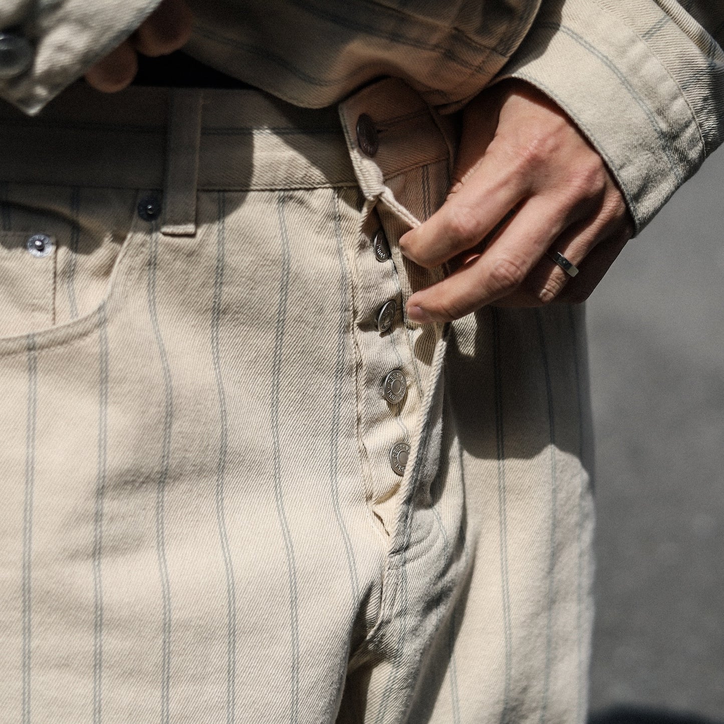 OBEY / CLASSIC BAGGY STRIPE DENIM PANT (PELICAN MULTI)