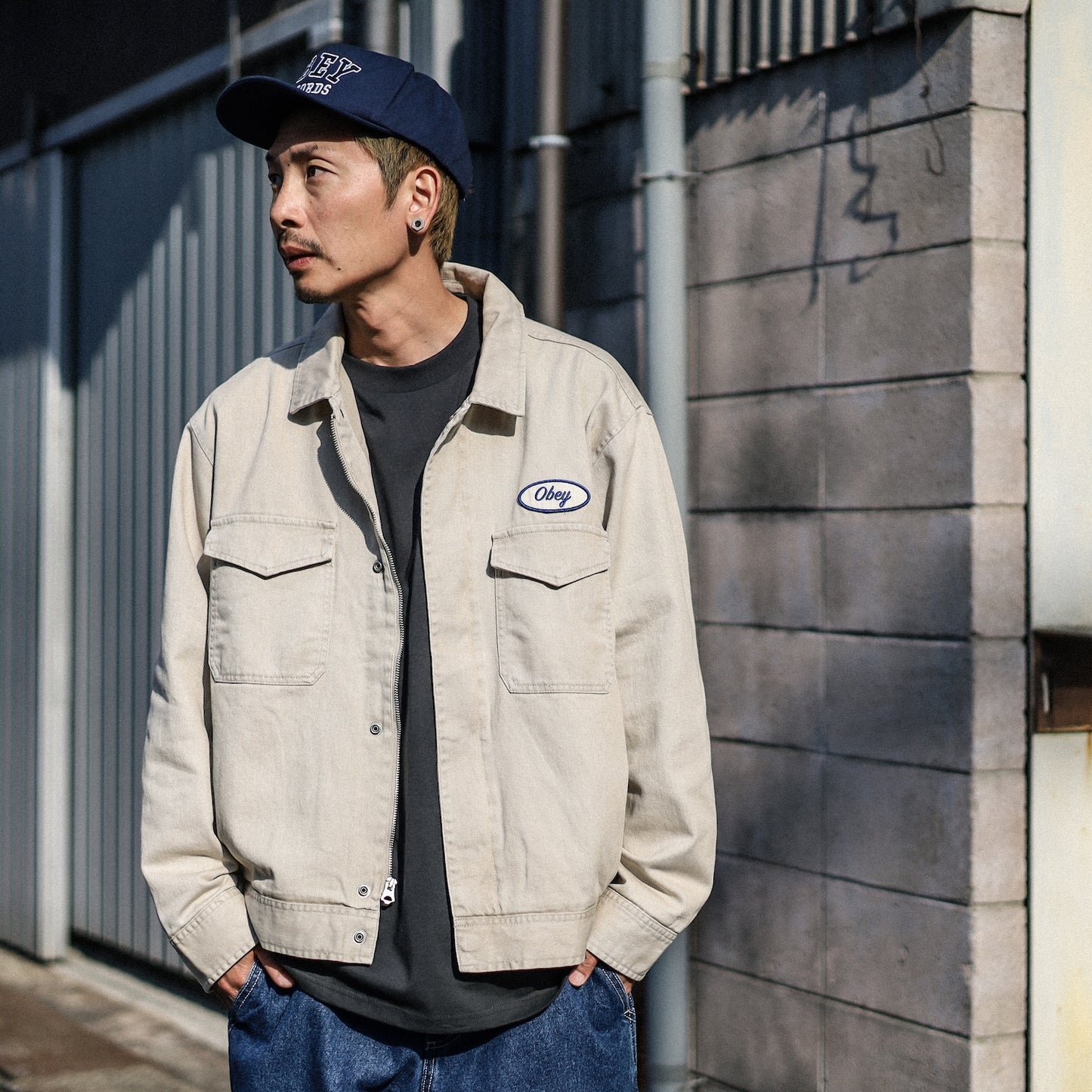 OBEY / TILTON WORK JACKET (SILVER GREY FADED WASH)