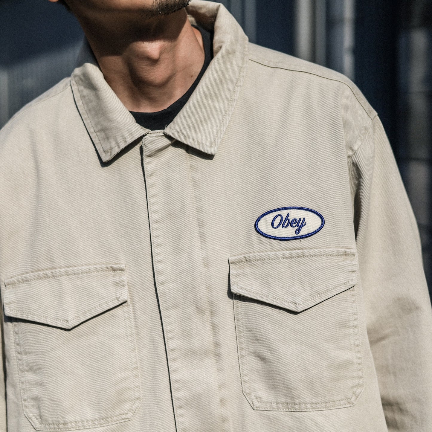 OBEY / TILTON WORK JACKET (SILVER GREY FADED WASH)