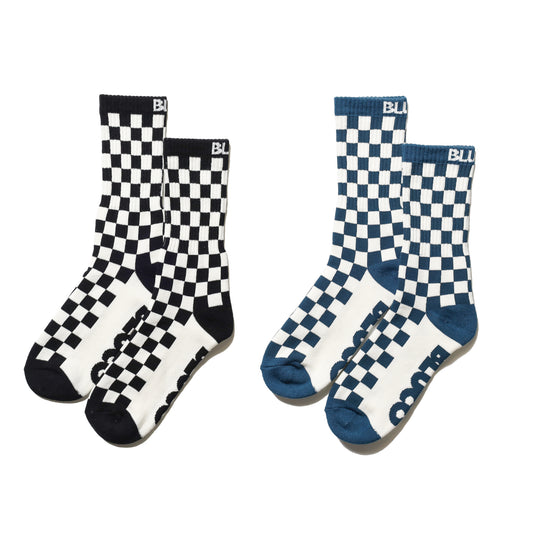 BLUCO / 2-PACK SOX -CHECKER- (WHITE/BLACK・WHITE/NAVY)