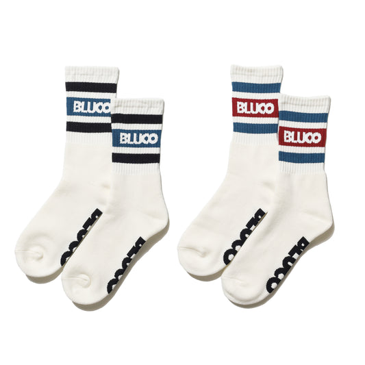 BLUCO / 2-PACK SOX -LINE- (WHITE/NAVY・WHITE/BURGUNDY)