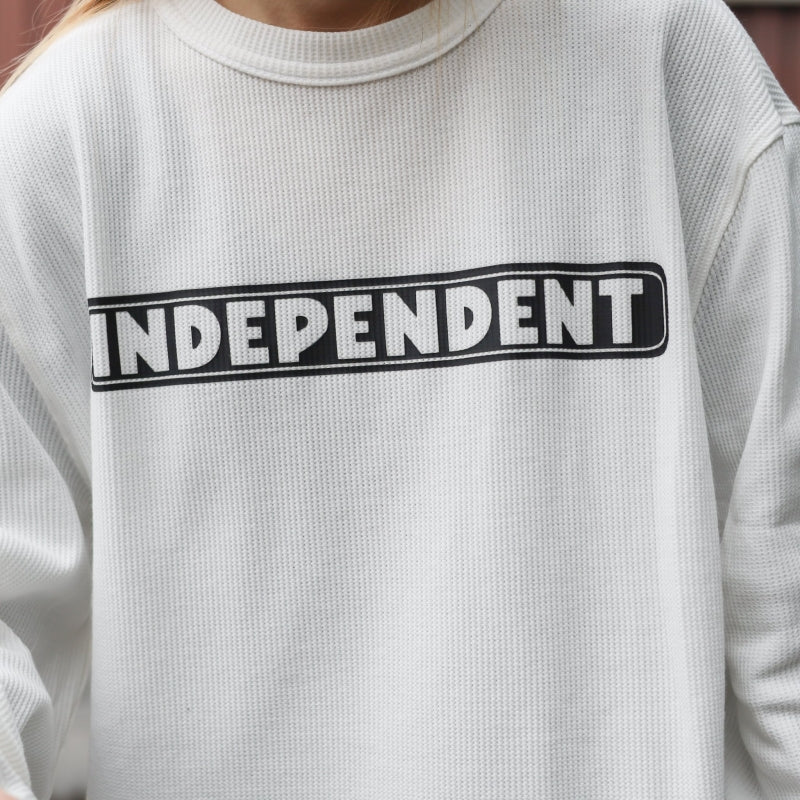 INDEPENDENT / BAR LOGO L/S THERMAL TEE (OFF WHITE)