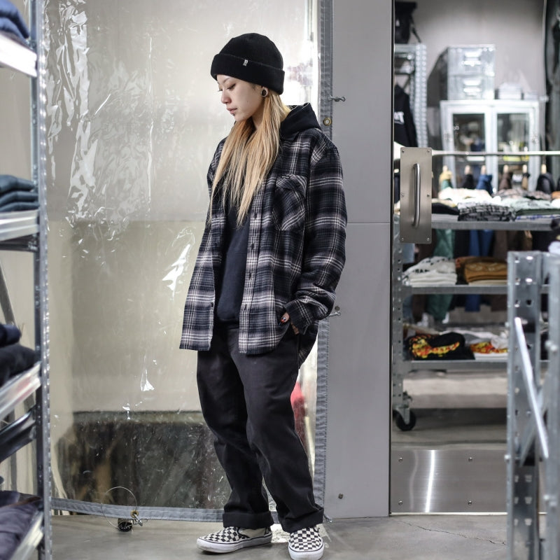 BRIXTON / BOWERY LW ULTRA FLANNEL SHIRT (CHARCOAL/BLACK)
